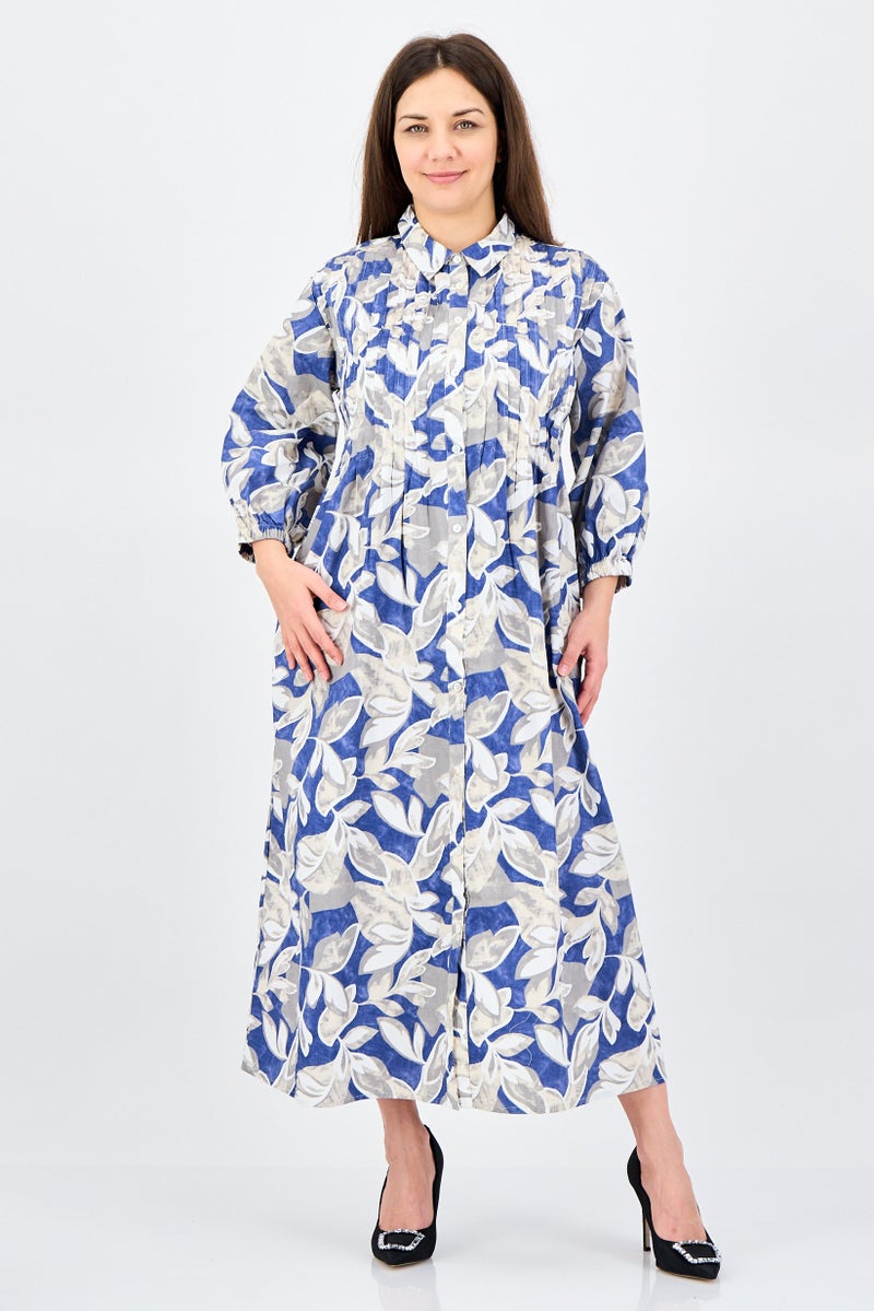 ANNE KLEIN Women Floral Print Shirt Dress, Multicolor - Image 1